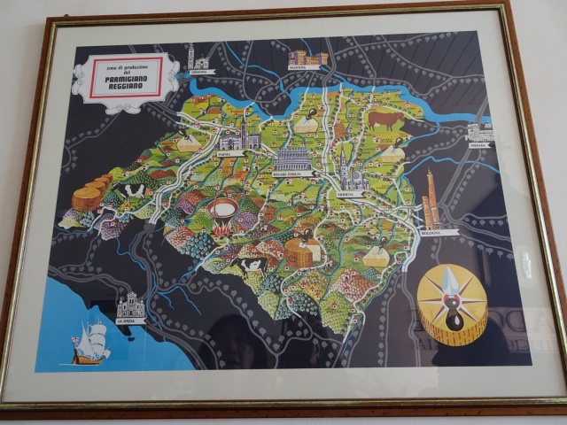 パルミジャーノレッジャーノの生産地MAP